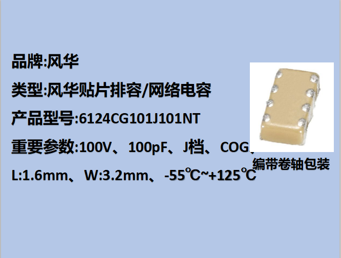 風(fēng)華貼片排容6124,COG,J檔,100pF,100V